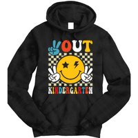 Groovy Peace Out Kindergarten Graduation Last Day Of School Tie Dye Hoodie