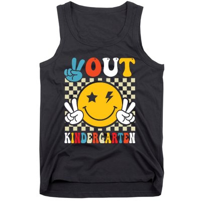 Groovy Peace Out Kindergarten Graduation Last Day Of School Tank Top