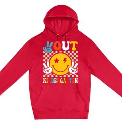 Groovy Peace Out Kindergarten Graduation Last Day Of School Premium Pullover Hoodie