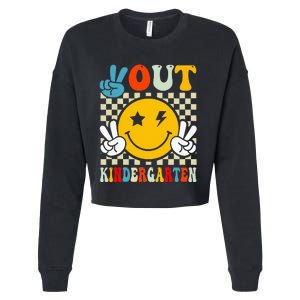 Groovy Peace Out Kindergarten Graduation Cropped Pullover Crew