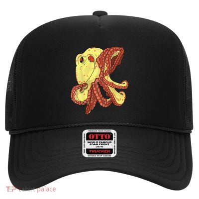 Giant Pacific Octopus High Crown Mesh Back Trucker Hat