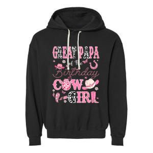 Great Papa Of The Birthday Cowgirl Western Rodeo Great Papa Garment-Dyed Fleece Hoodie