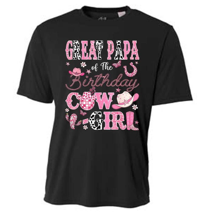 Great Papa Of The Birthday Cowgirl Western Rodeo Great Papa Cooling Performance Crew T-Shirt