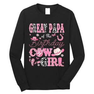 Great Papa Of The Birthday Cowgirl Western Rodeo Great Papa Long Sleeve Shirt