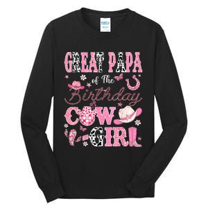 Great Papa Of The Birthday Cowgirl Western Rodeo Great Papa Tall Long Sleeve T-Shirt