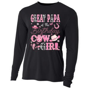 Great Papa Of The Birthday Cowgirl Western Rodeo Great Papa Cooling Performance Long Sleeve Crew