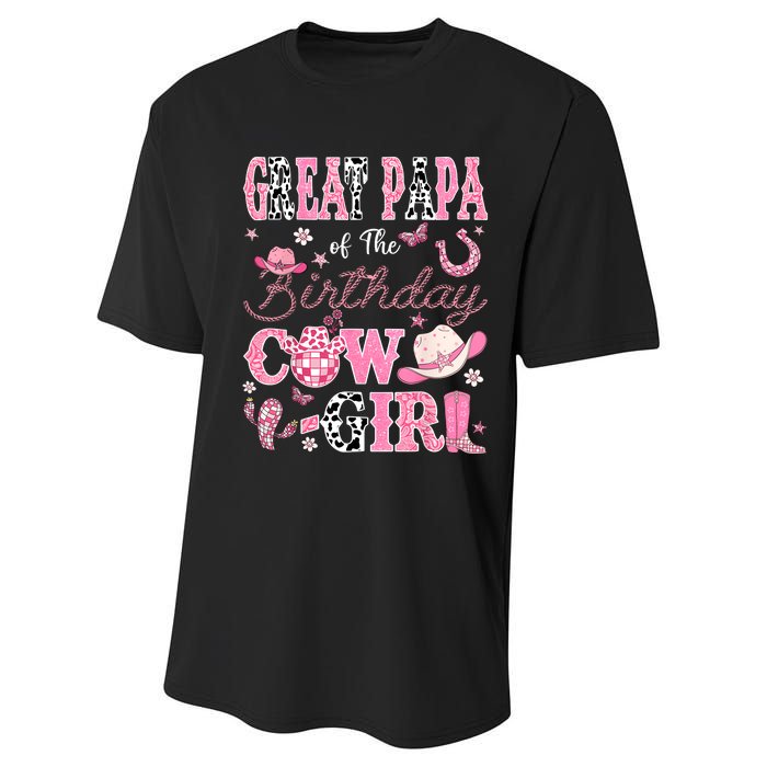 Great Papa Of The Birthday Cowgirl Western Rodeo Great Papa Performance Sprint T-Shirt