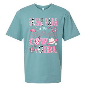 Great Papa Of The Birthday Cowgirl Western Rodeo Great Papa Sueded Cloud Jersey T-Shirt