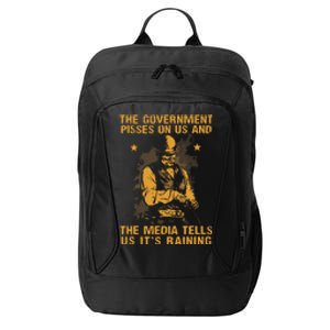 Government Pisses On Us And The Media Tell Us Its Raining City Backpack