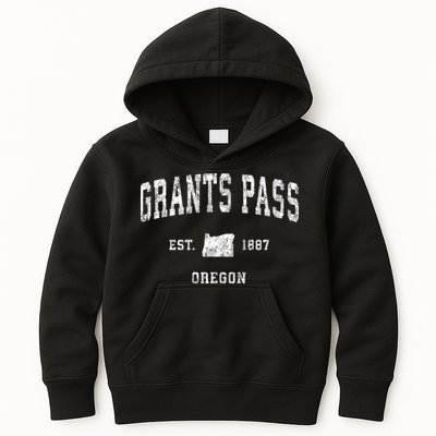 Grants Pass Oregon Or Vintage Sports Kids Hoodie