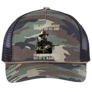 Government Pisses On Us And The Media Tell Us ItS Raining Retro Rope Trucker Hat Cap