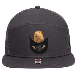 Guinea Pig Owner Cute Pocket Guinea Pig 7 Panel Mesh Trucker Snapback Hat