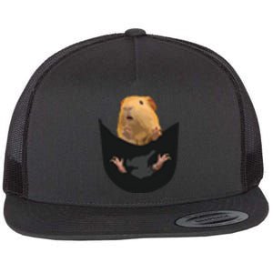 Guinea Pig Owner Cute Pocket Guinea Pig Flat Bill Trucker Hat