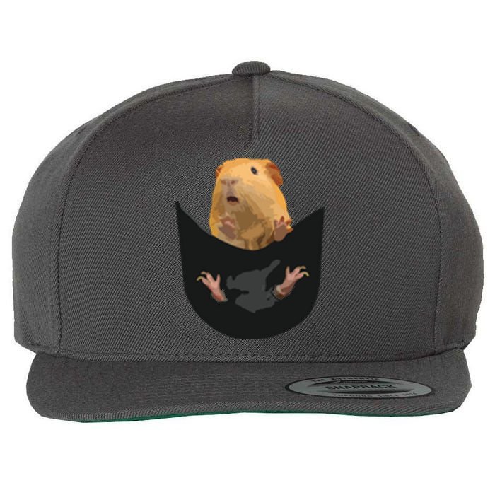 Guinea Pig Owner Cute Pocket Guinea Pig Wool Snapback Cap