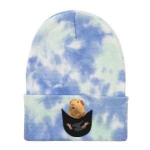 Guinea Pig Owner Cute Pocket Guinea Pig Tie Dye 12in Knit Beanie