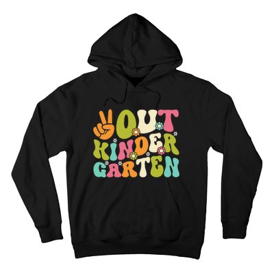 Groovy Peace Out Kindergarten Teacher Last Day Of School Hoodie