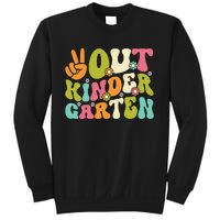 Groovy Peace Out Kindergarten Teacher Last Day Of School Sweatshirt