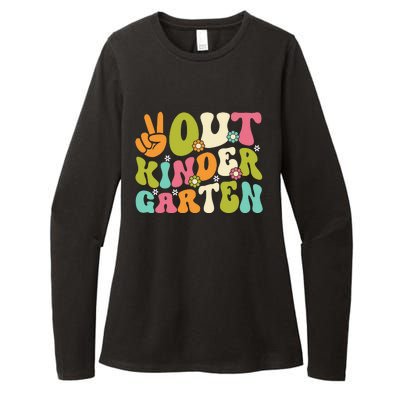 Groovy Peace Out Kindergarten Teacher Last Day Of School Womens CVC Long Sleeve Shirt