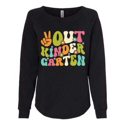 Groovy Peace Out Kindergarten Teacher Last Day Of School Womens California Wash Sweatshirt