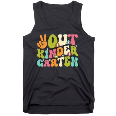 Groovy Peace Out Kindergarten Teacher Last Day Of School Tank Top