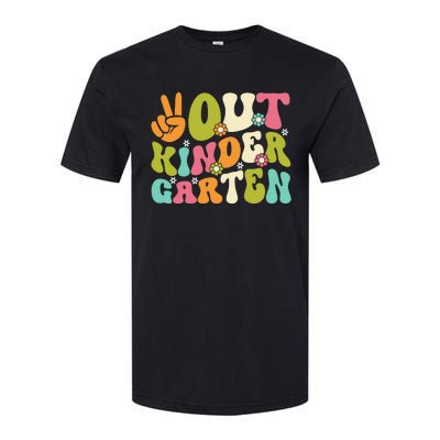 Groovy Peace Out Kindergarten Teacher Last Day Of School Softstyle CVC T-Shirt