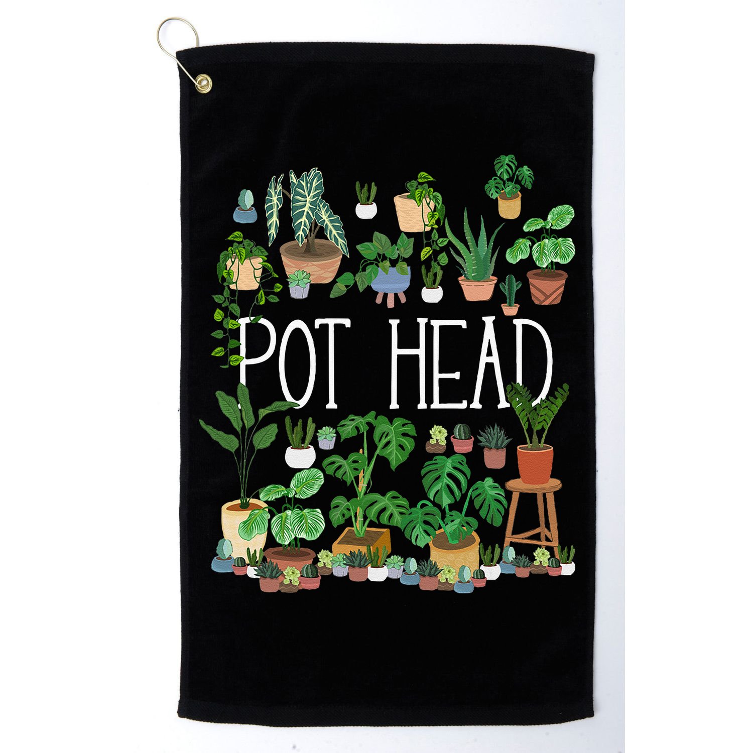 Gardening Potted Plant Lover Pot Head Gardener Garden Golf Towel