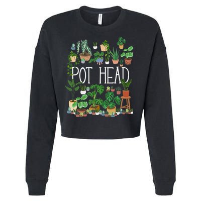 Gardening Potted Plant Lover Pot Head Gardener Garden Cropped Pullover Crew