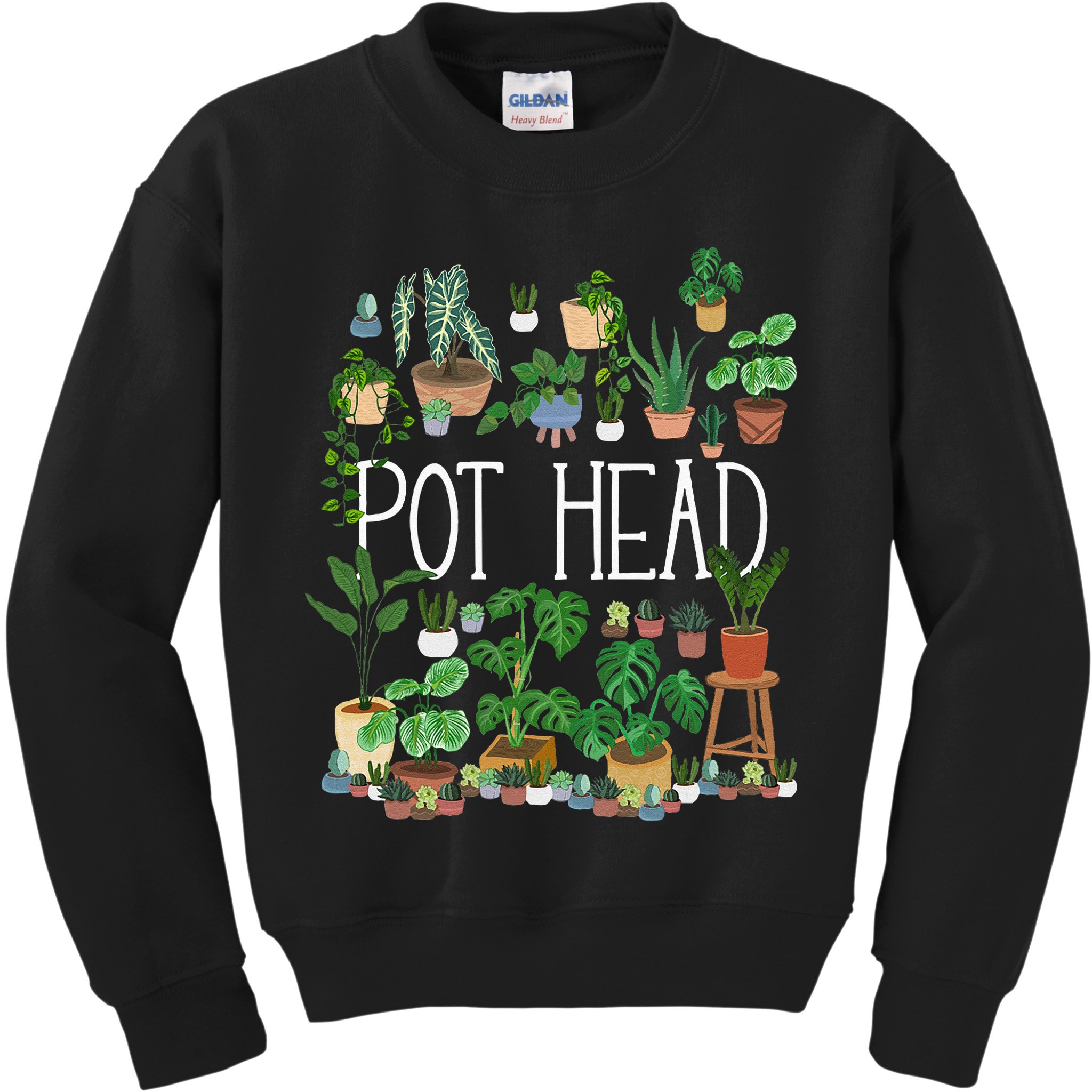 Gardening Potted Plant Lover Pot Head Gardener Garden Kids Sweatshirt