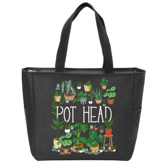 Gardening Potted Plant Lover Pot Head Gardener Garden Zip Tote Bag