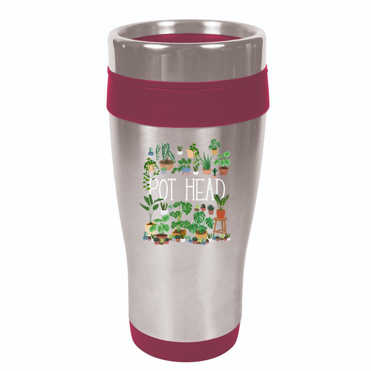 Gardening Potted Plant Lover Pot Head Gardener Garden 16oz Travel Tumbler