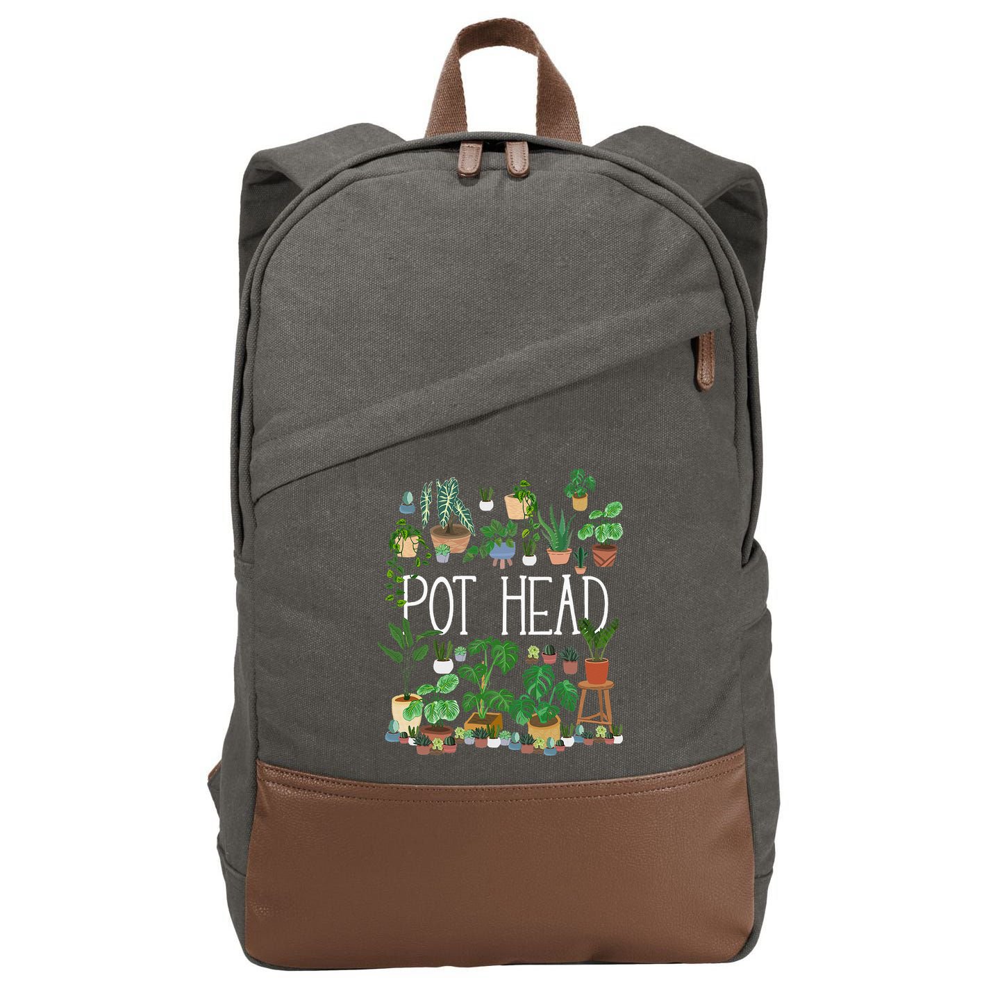 Gardening Potted Plant Lover Pot Head Gardener Garden Cotton Canvas Backpack