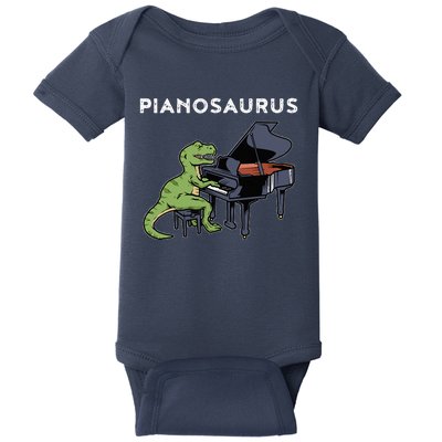 Grand Piano Pianist Gift Dinosaur Music Piano Baby Bodysuit