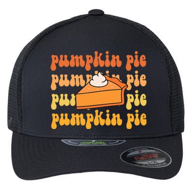 Groovy Pumpkin Pie Retro Thanksgiving Flexfit Unipanel Trucker Cap