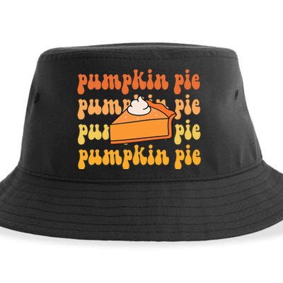 Groovy Pumpkin Pie Retro Thanksgiving Sustainable Bucket Hat