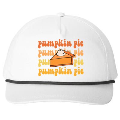 Groovy Pumpkin Pie Retro Thanksgiving Snapback Five-Panel Rope Hat