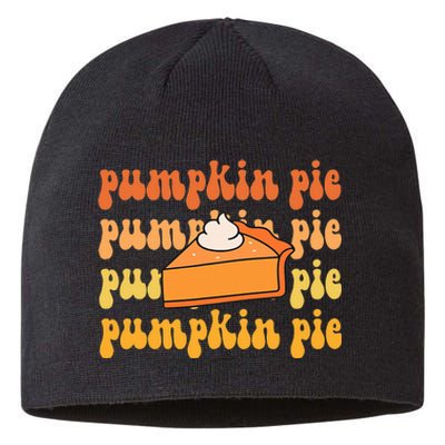 Groovy Pumpkin Pie Retro Thanksgiving Sustainable Beanie