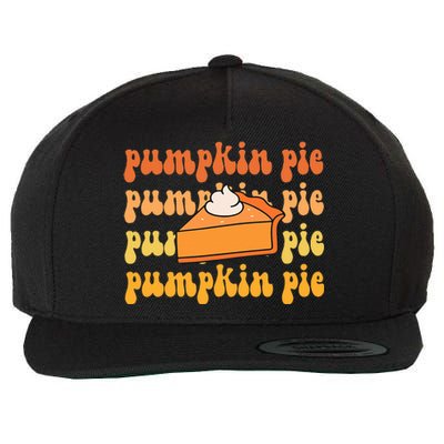 Groovy Pumpkin Pie Retro Thanksgiving Wool Snapback Cap