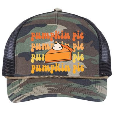 Groovy Pumpkin Pie Retro Thanksgiving Retro Rope Trucker Hat Cap