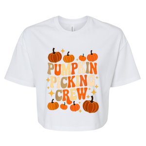 Groovy Pumpkin Picking Crew Matching Family Autumn Bella+Canvas Jersey Crop Tee