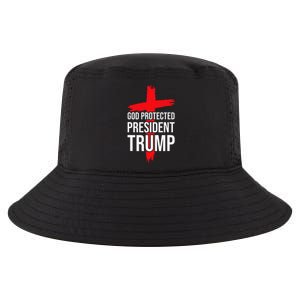 God Protected President Trump Trump 2024 America Christian Cool Comfort Performance Bucket Hat