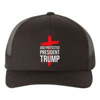 God Protected President Trump Trump 2024 America Christian Yupoong Adult 5-Panel Trucker Hat