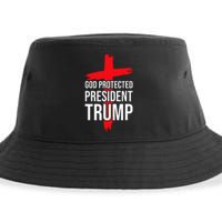 God Protected President Trump Trump 2024 America Christian Sustainable Bucket Hat