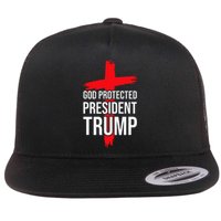 God Protected President Trump Trump 2024 America Christian Flat Bill Trucker Hat