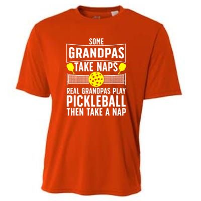 Grandpa Play Pickleball Then Take Snap Sport Pickleball Player Gift Cooling Performance Crew T-Shirt