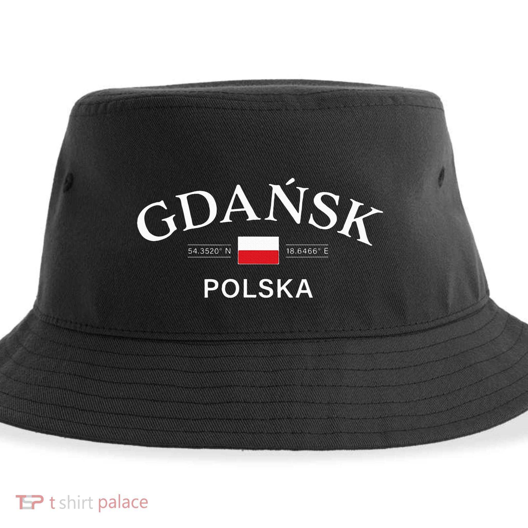 Gdansk Polska Polish Coordinates Sustainable Bucket Hat