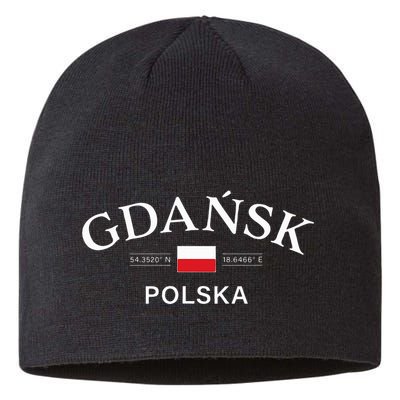 Gdansk Polska Polish Coordinates Sustainable Beanie