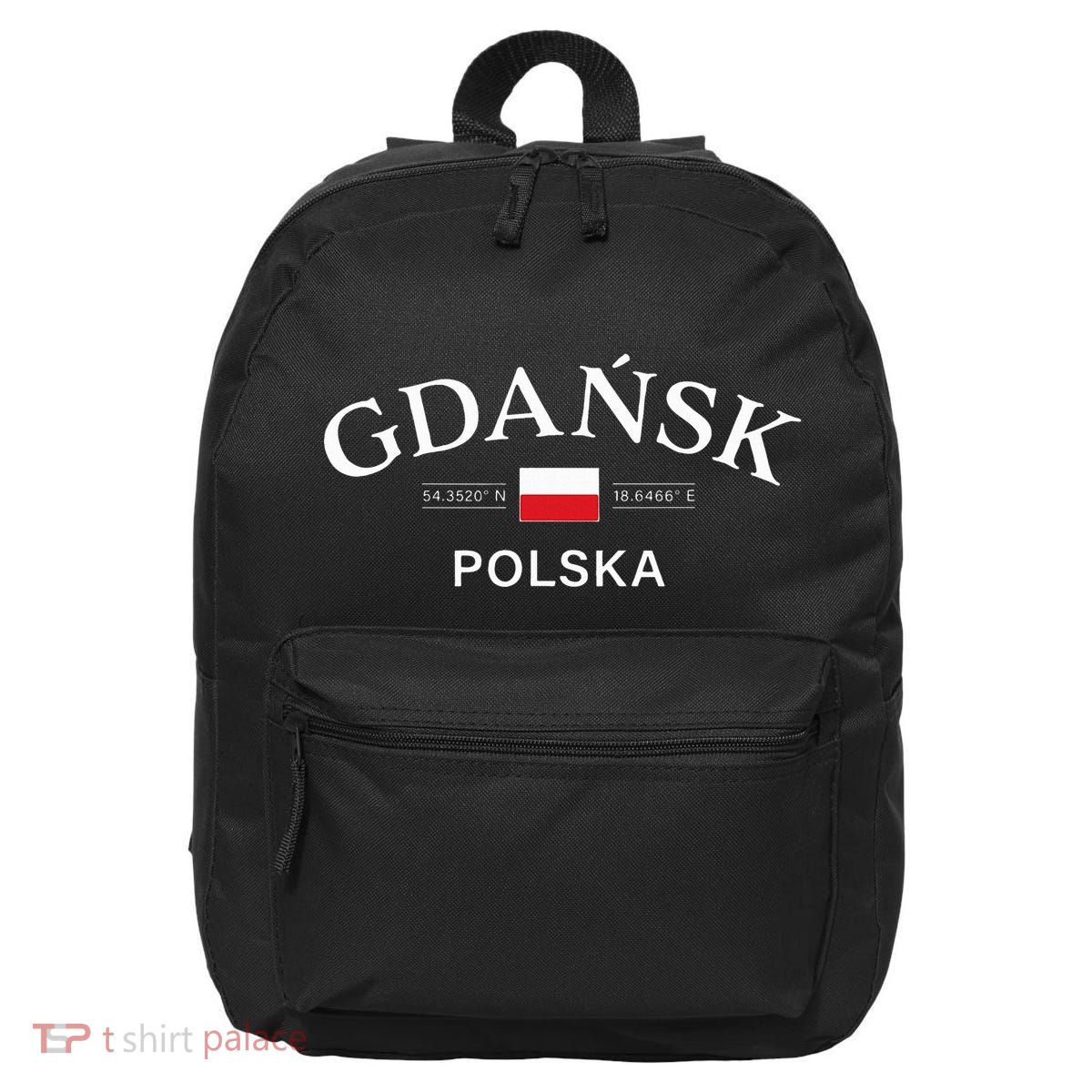 Gdansk Polska Polish Coordinates 16 in Basic Backpack
