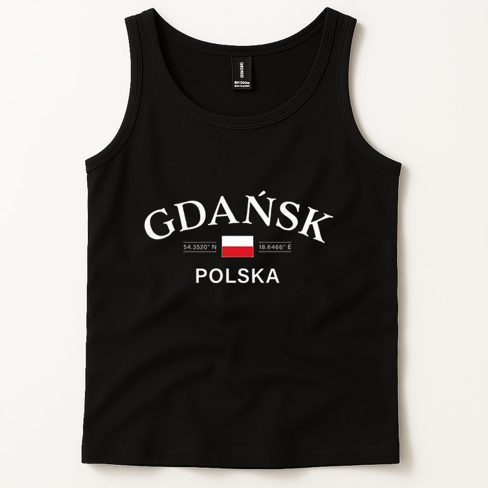 Gdansk Polska Polish Coordinates Tank Top