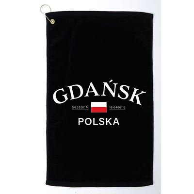 Gdansk Polska Polish Coordinates Golf Towel
