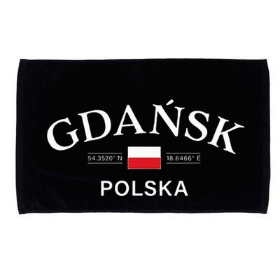 Gdansk Polska Polish Coordinates Microfiber Hand Towel